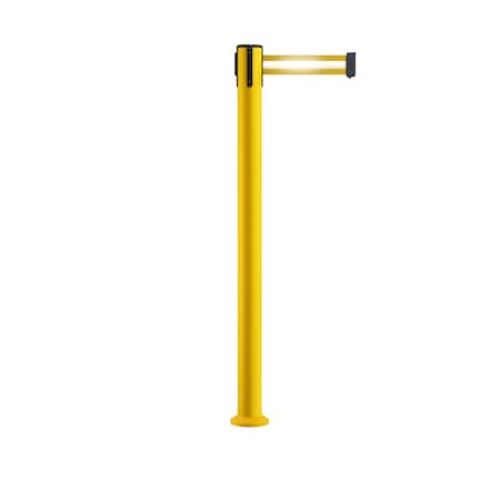 Stanchion Belt Barrier Fixed Base Yellow Post 7.5ftYel/Ref. HL Belt